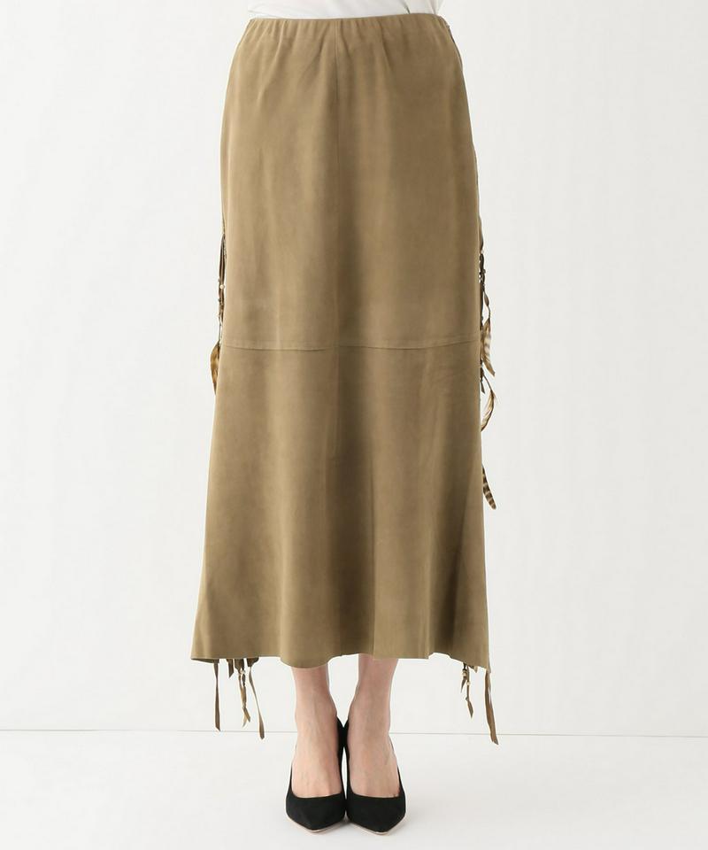 NIGEL PRESTON Suede Maxi SKIRT◆