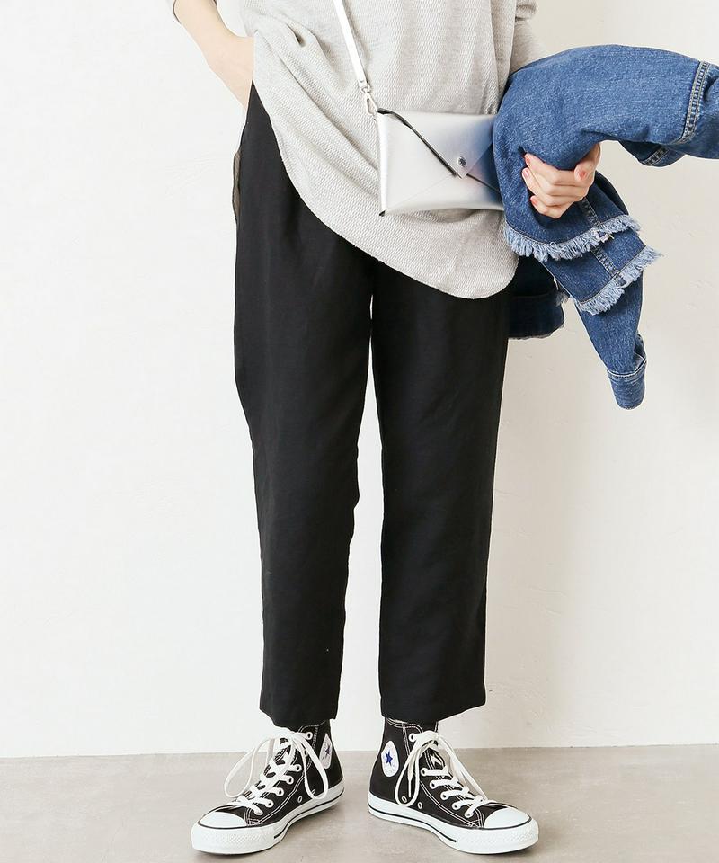 《WEB限定》JS+eレーヨン麻テーパードパンツ◆