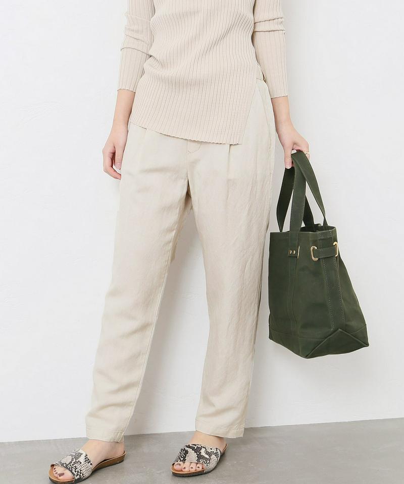 《WEB限定》JS+eレーヨン麻テーパードパンツ◆