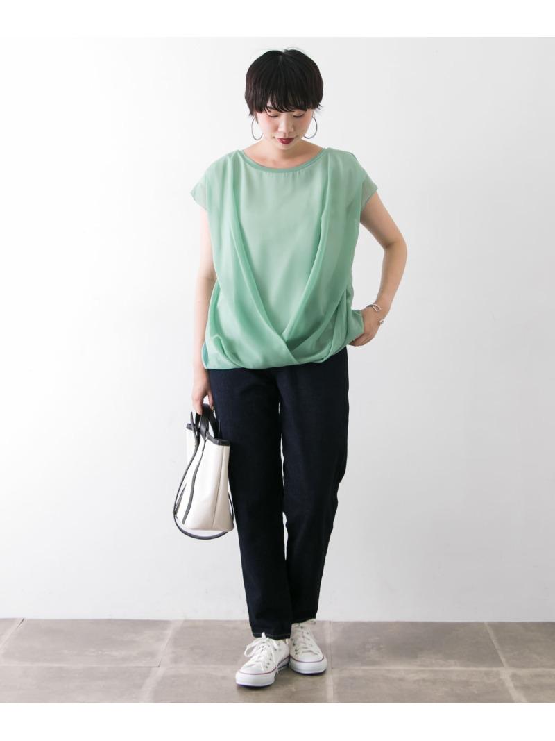 シフォンドッキングカットソー(フレンチスリーブ)