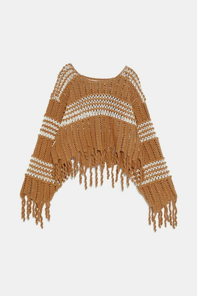 LIMITED EDITION ZARA STUDIO フリンジ付きツートンセーター