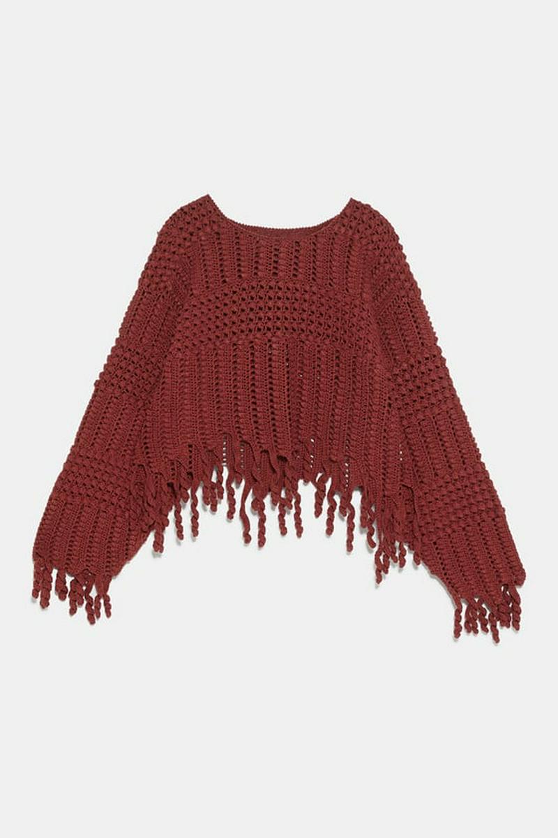 LIMITED EDITION ZARA STUDIO フリンジ付きテクスチャ入りセーター