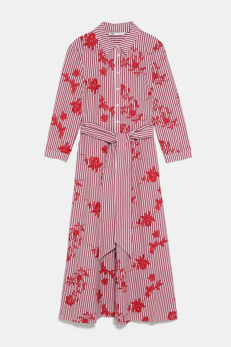 刺繍入りストライプ柄チュニック