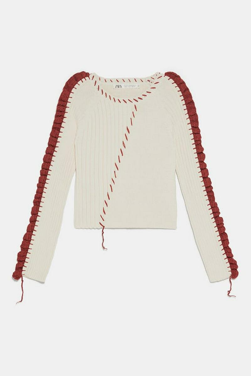 LIMITED EDITION ZARA STUDIO コントラストトップステッチ入りセーター