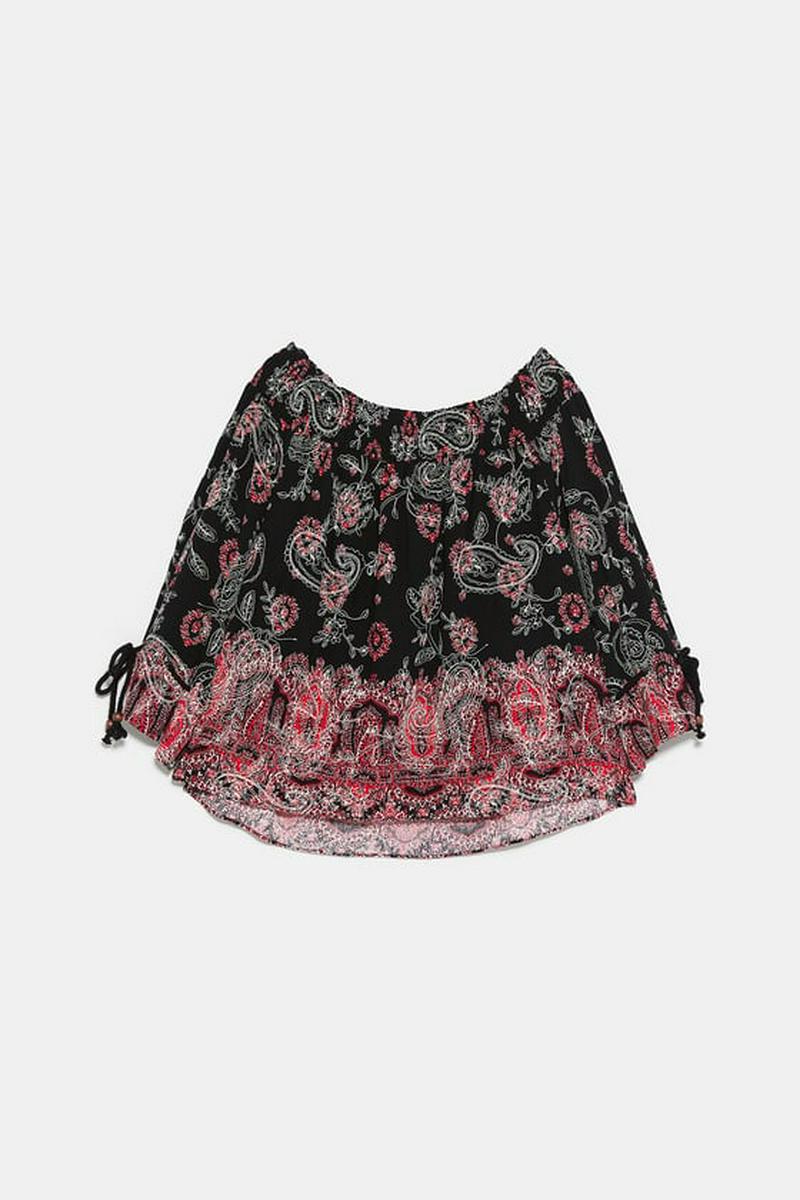 PRINTED EMBROIDERED TOP