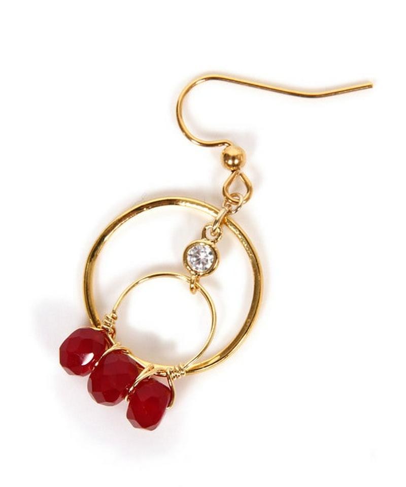 K14GF リングピアス レッドアゲート 19