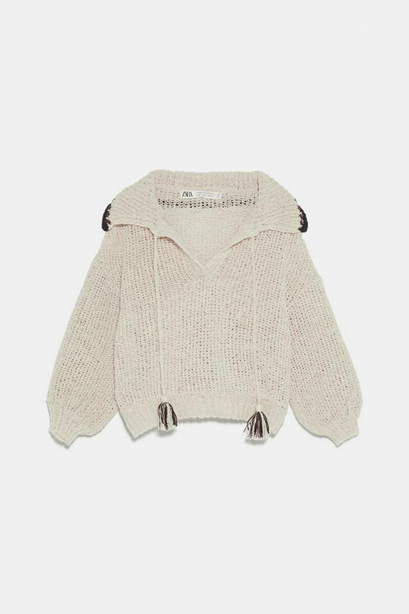 LIMITED EDITION ZARA STUDIO コントラストトップステッチ入りセーター