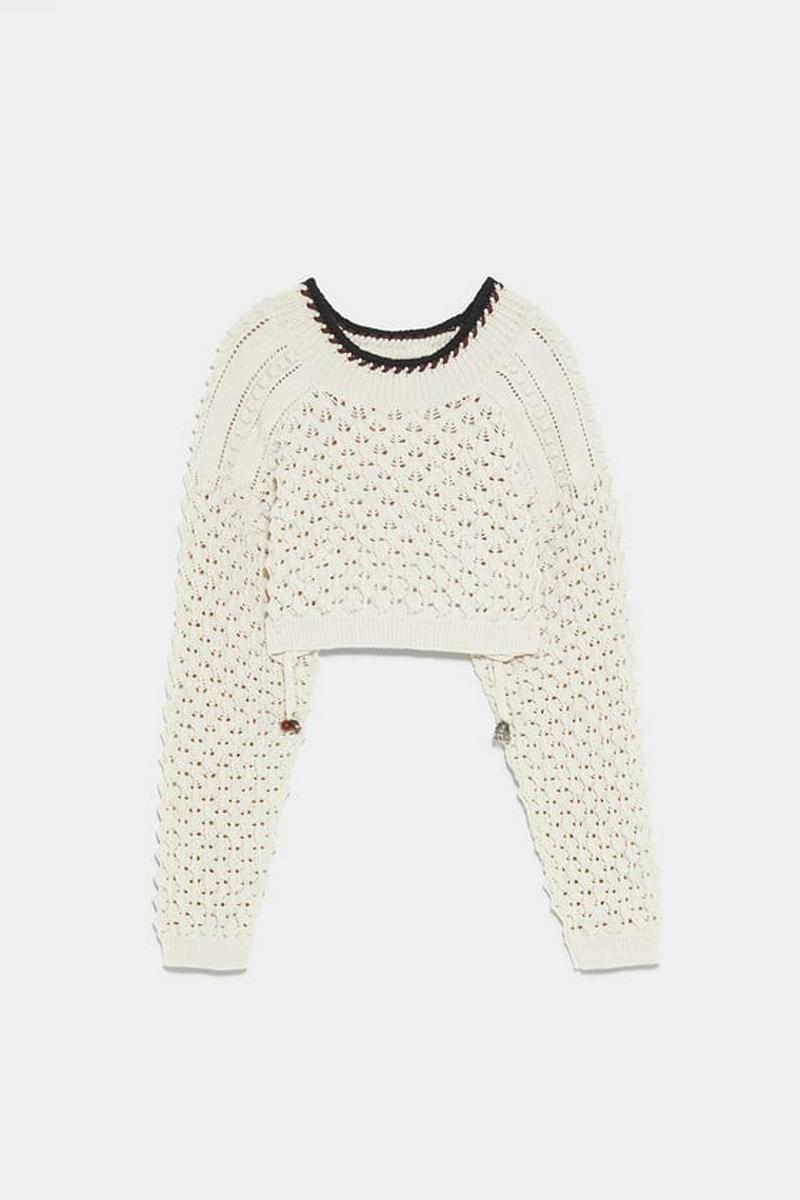 LIMITED EDITION ZARA STUDIO テクスチャ入りクロップドセーター
