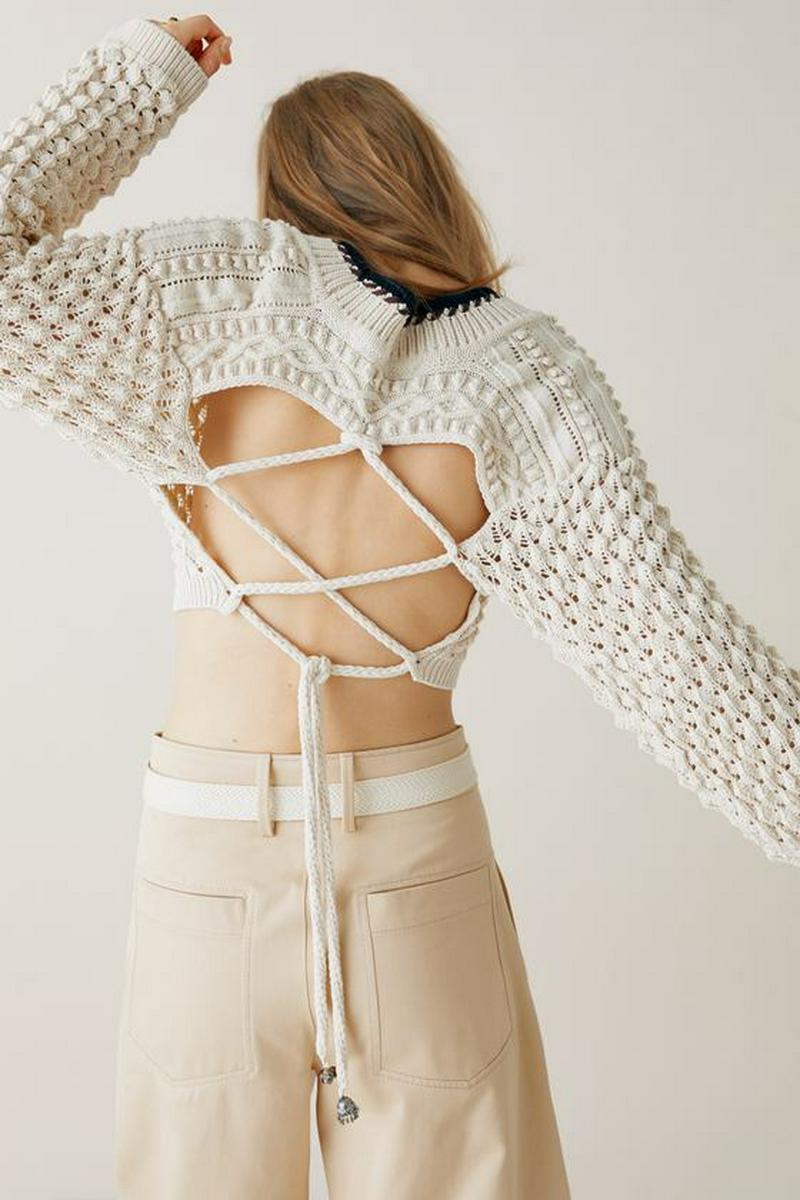 LIMITED EDITION ZARA STUDIO テクスチャ入りクロップドセーター