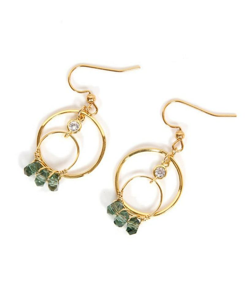 K14GF リングピアス グリーンクォーツ 19