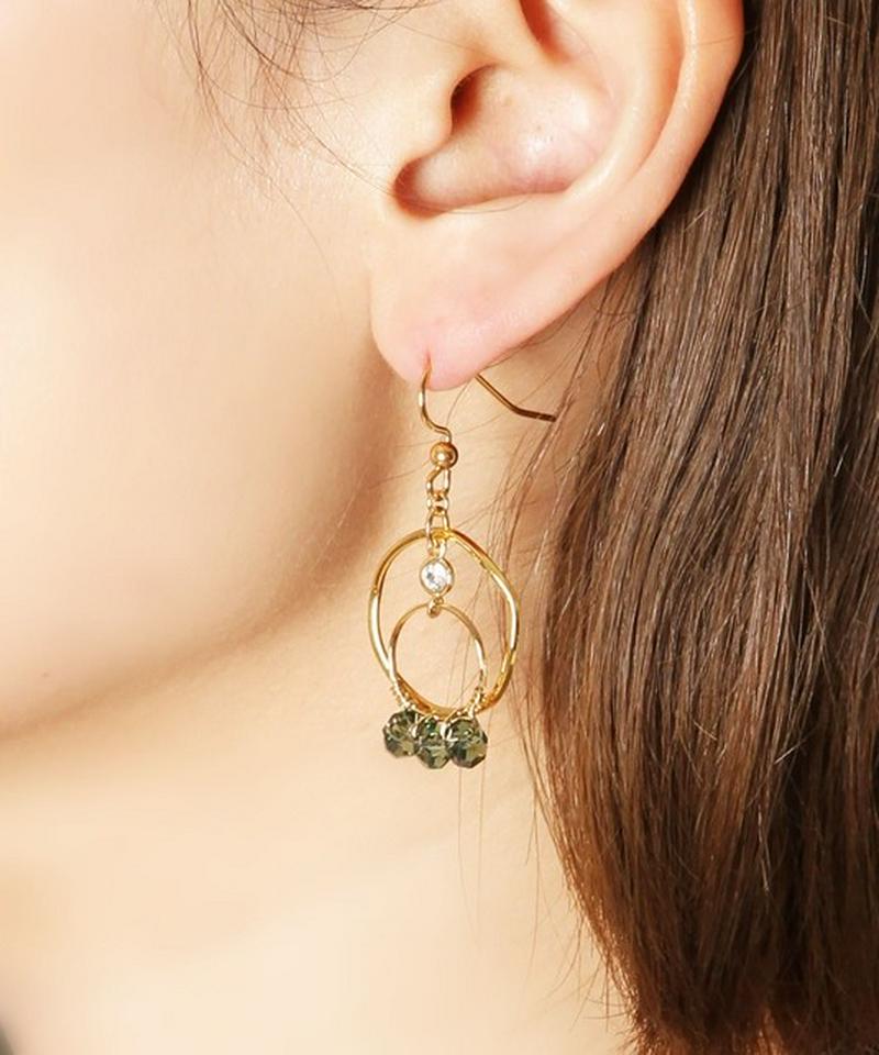 K14GF リングピアス グリーンクォーツ 19