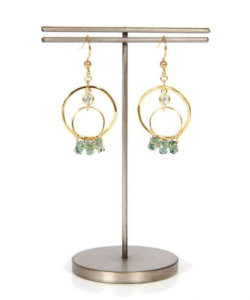 K14GF リングピアス グリーンクォーツ 19