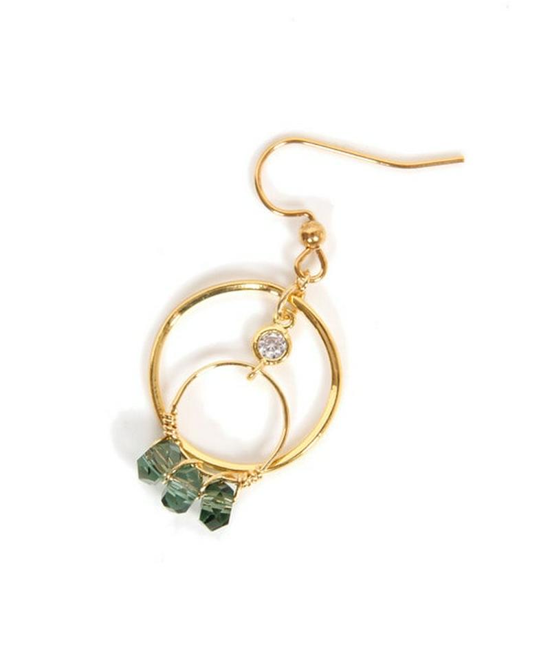 K14GF リングピアス グリーンクォーツ 19