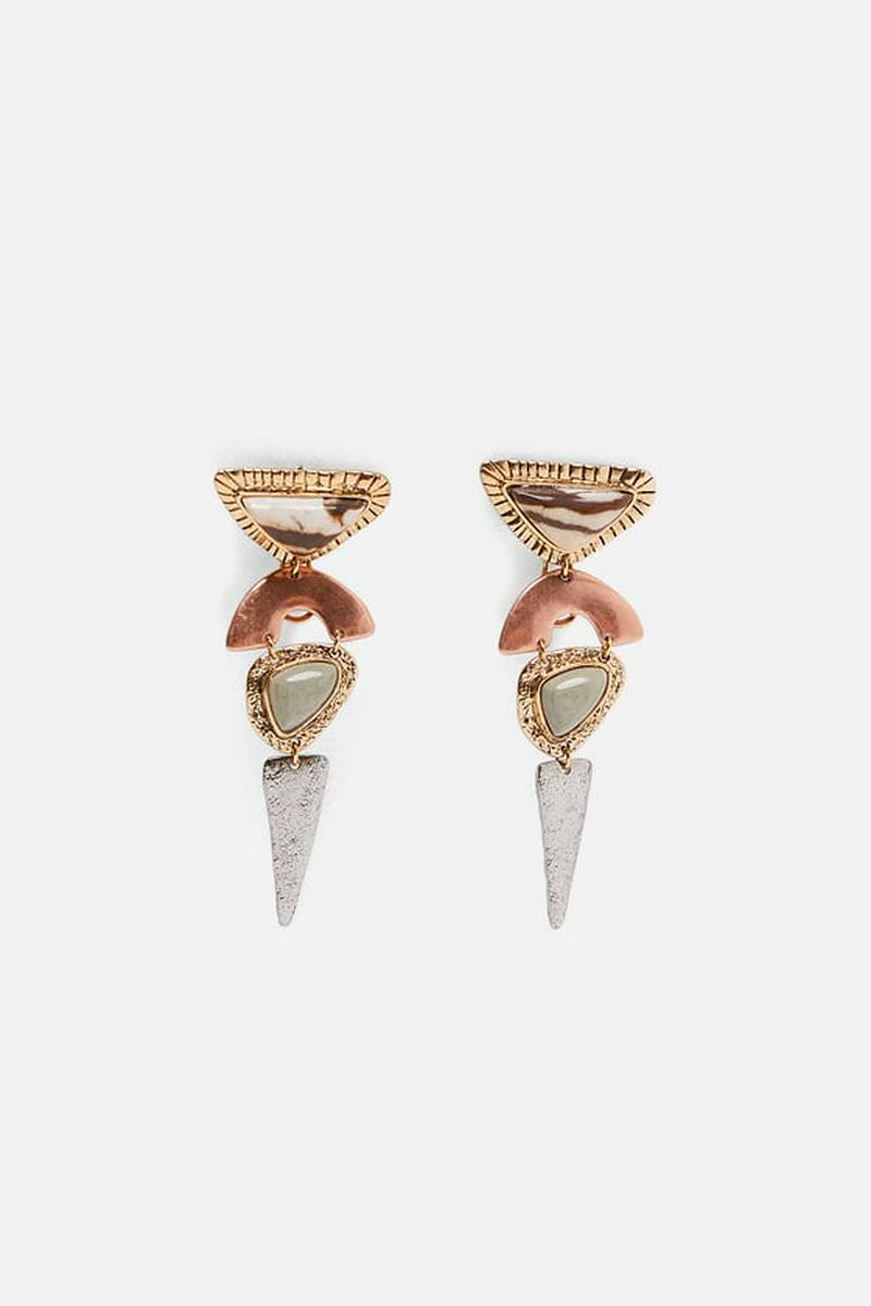 COMBINED STONE EARRINGS