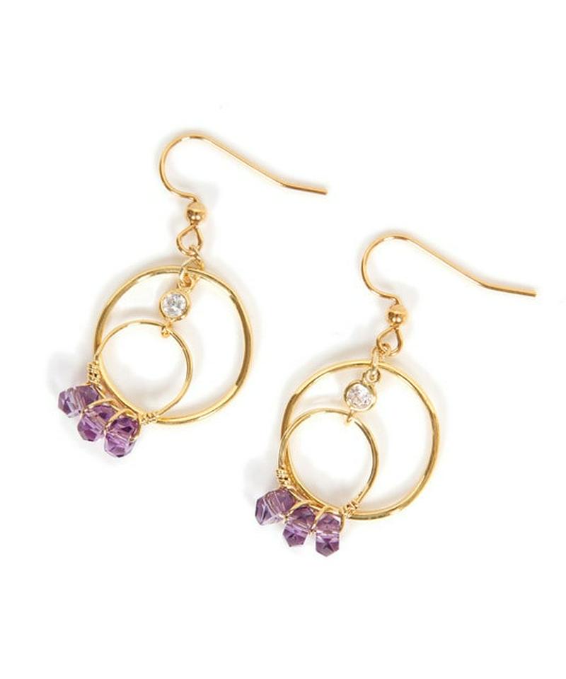 K14GF リングピアス アメジスト 19