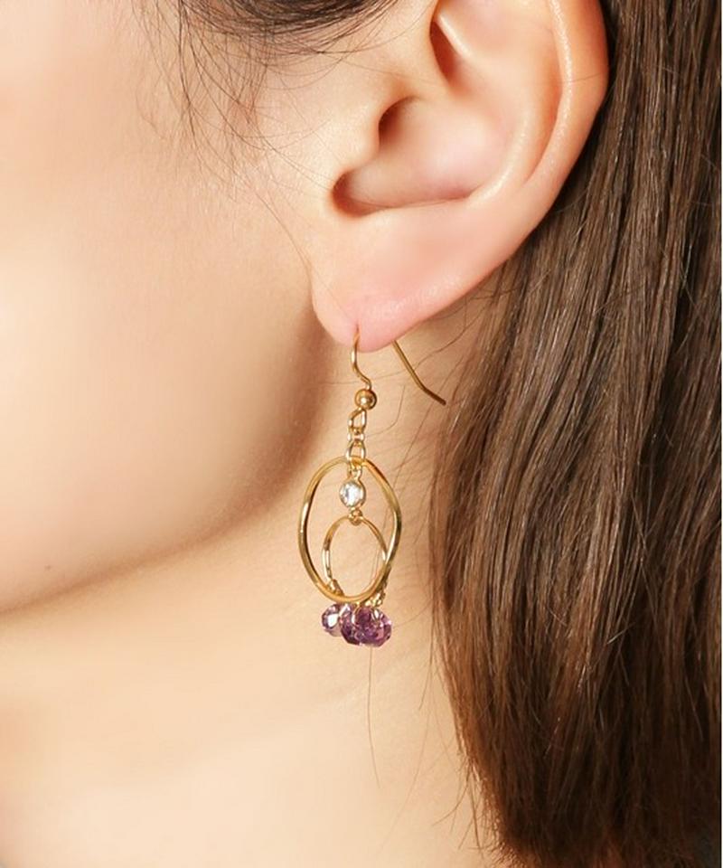 K14GF リングピアス アメジスト 19