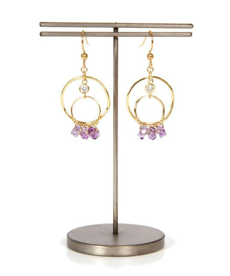 K14GF リングピアス アメジスト 19