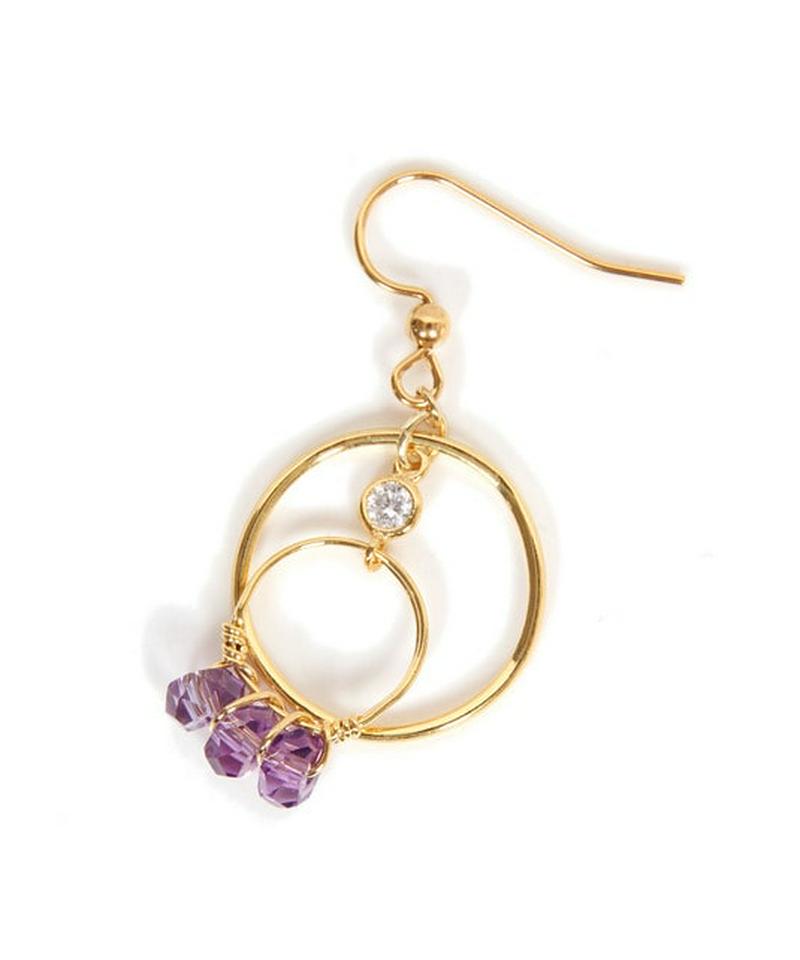 K14GF リングピアス アメジスト 19