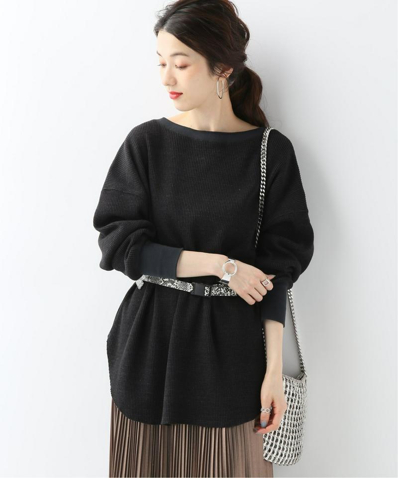 スラブライクワッフル 2WAYヘンリーネックTee