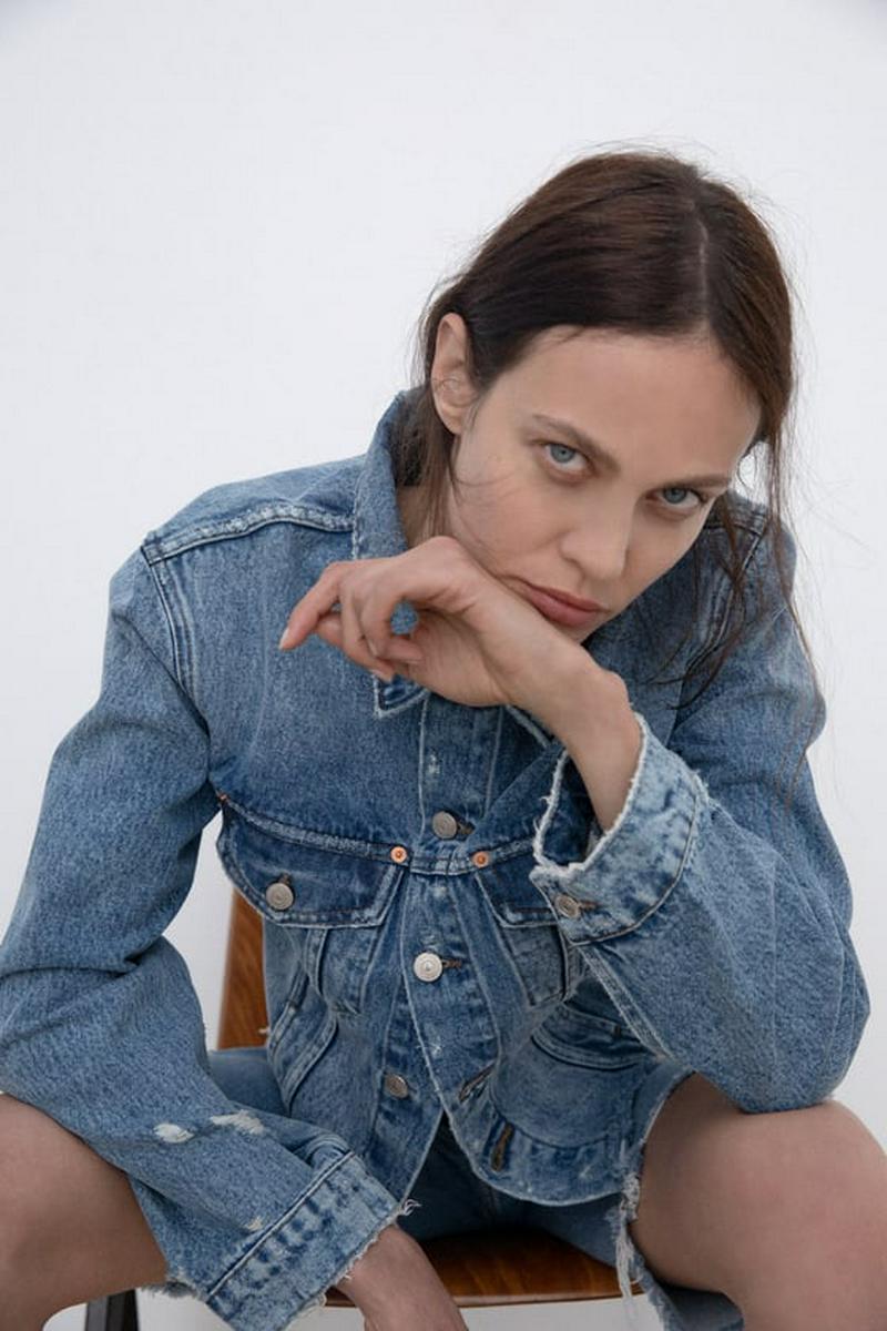 CAZADORA DENIM ZW PREMIUM RAW EDGE SUNRISE BLUE