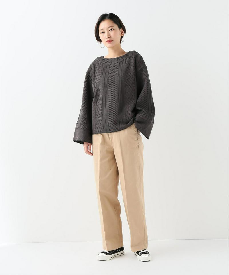 コットン ケーブルジャガード プルオーバー