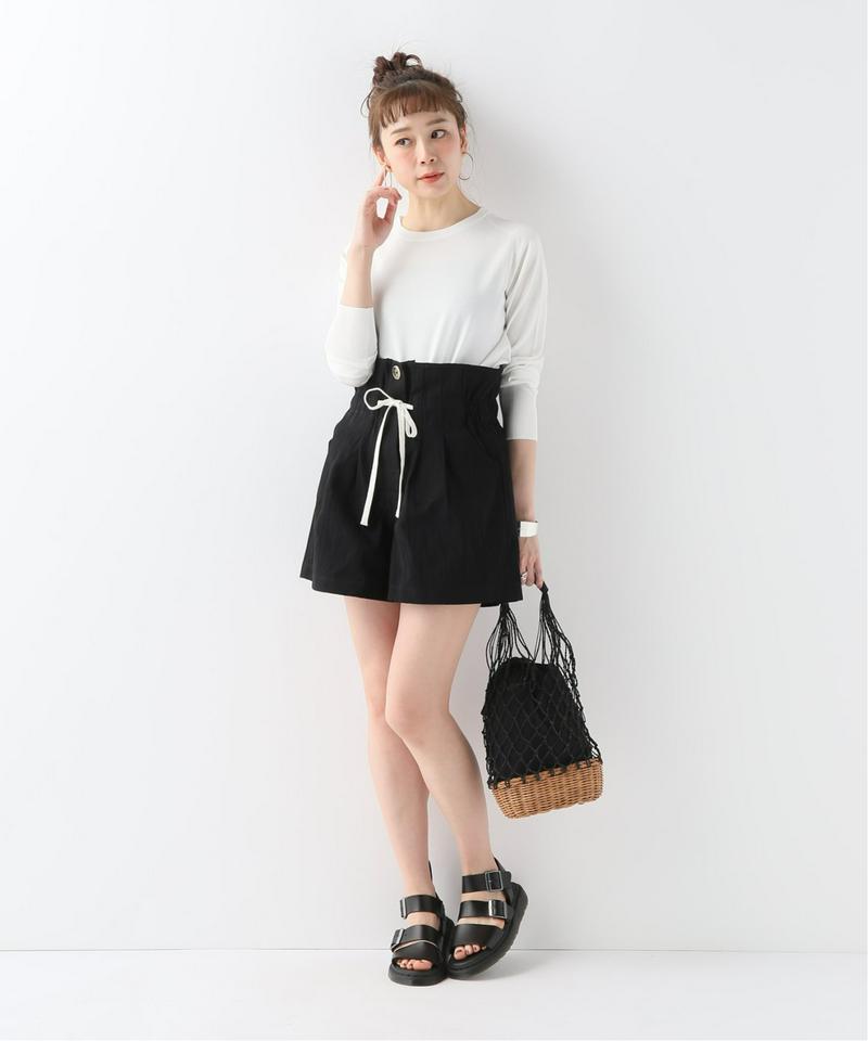 【OSKAR/オスカー】High-waisted tie-up shorts：ショートパンツ