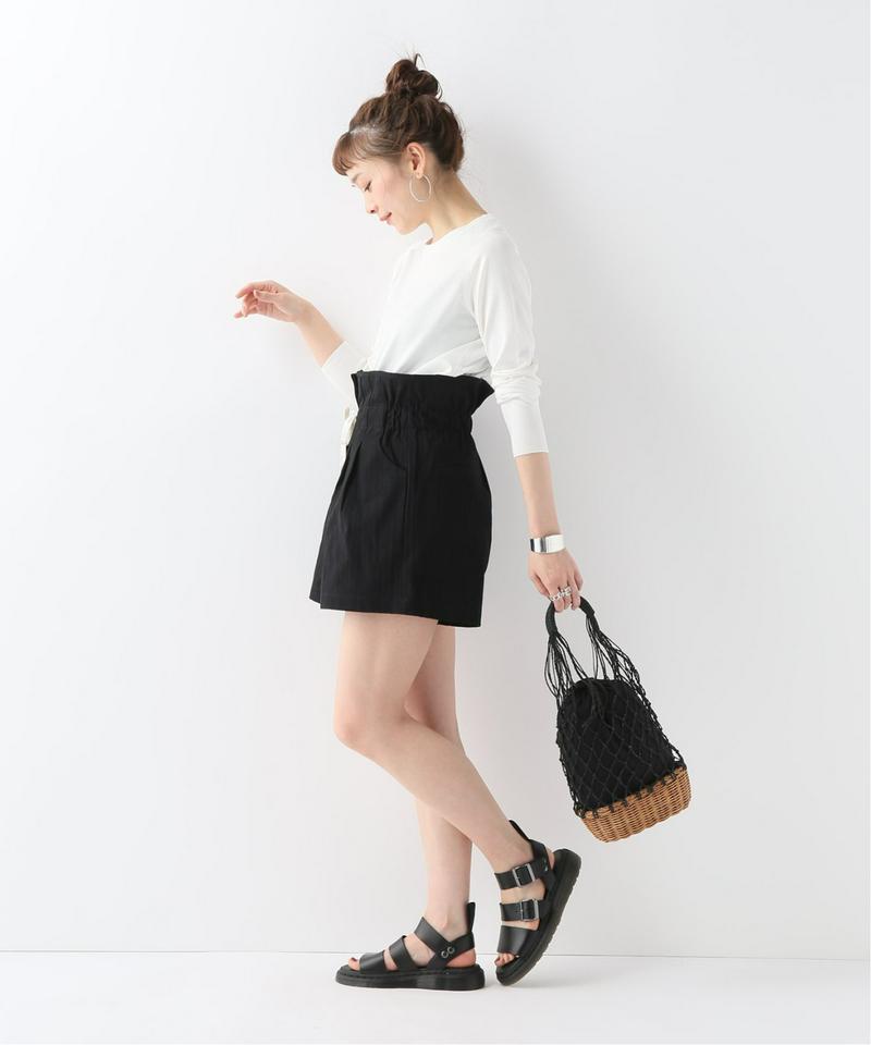 【OSKAR/オスカー】High-waisted tie-up shorts：ショートパンツ