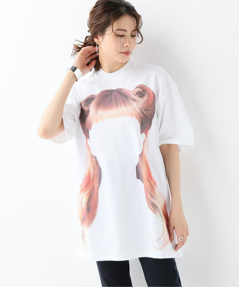【pushBUTTON/プッシュボタン】LONG HAIR FACE TEE:Tシャツ