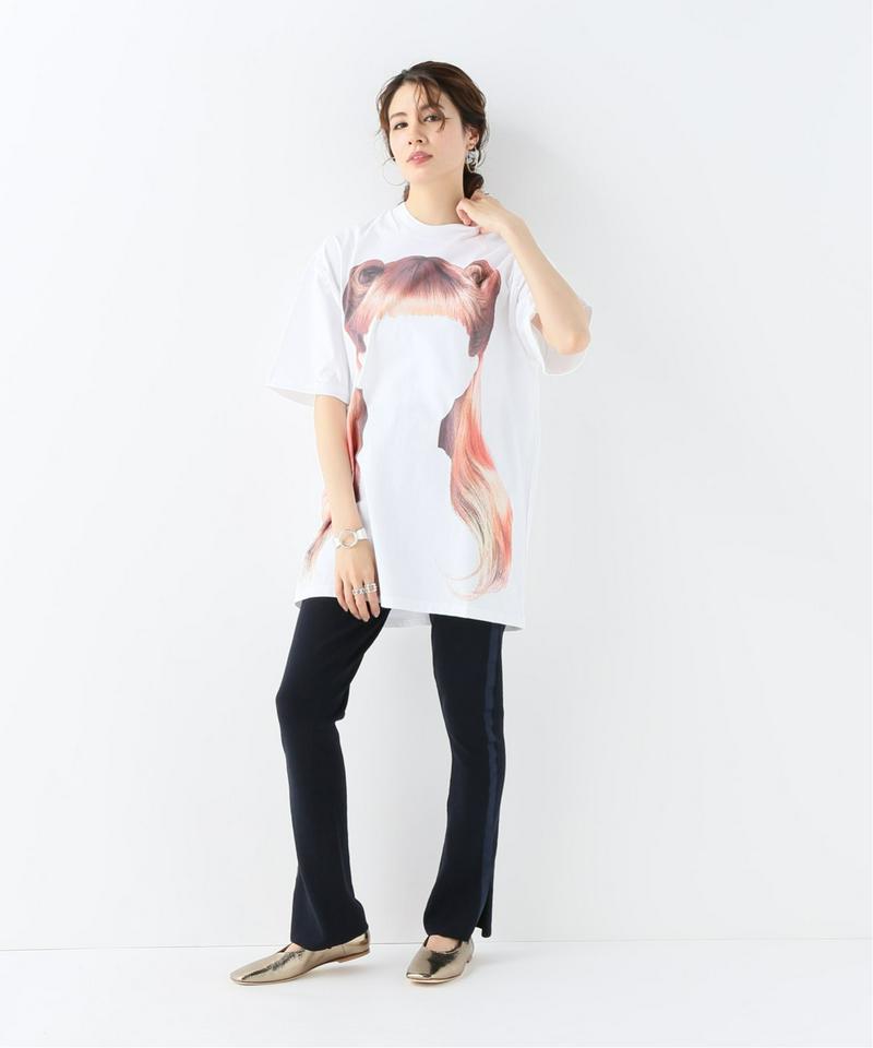 【pushBUTTON/プッシュボタン】LONG HAIR FACE TEE:Tシャツ