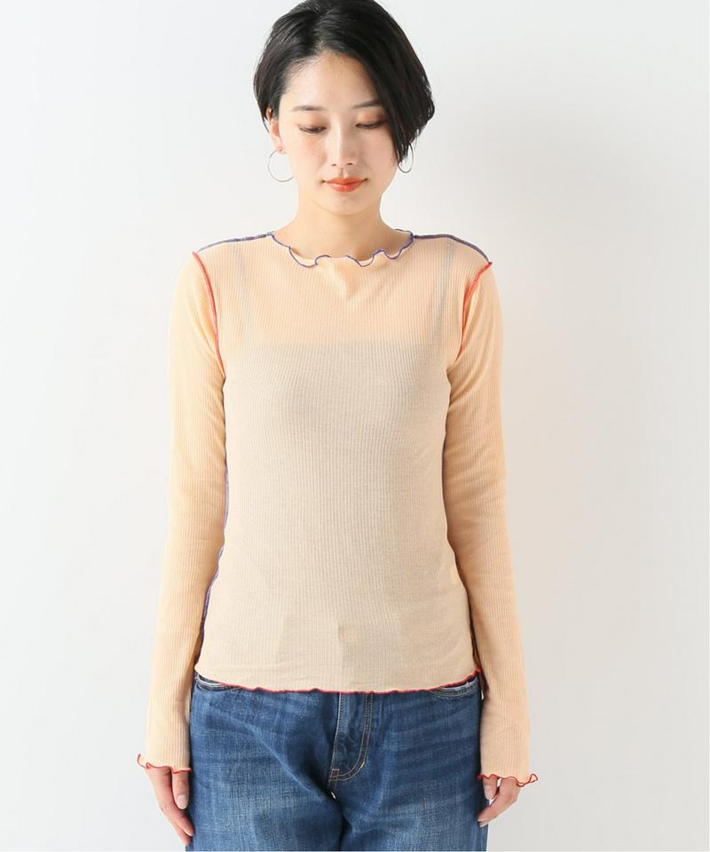 【BASERANGE/ベースレンジ】VEIN LONG SLEEVE COTTON RIB：カットソー