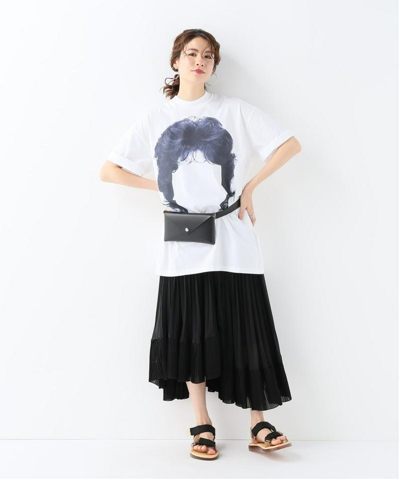 【pushBUTTON/プッシュボタン】CURL HAIR FACE TEE:Tシャツ