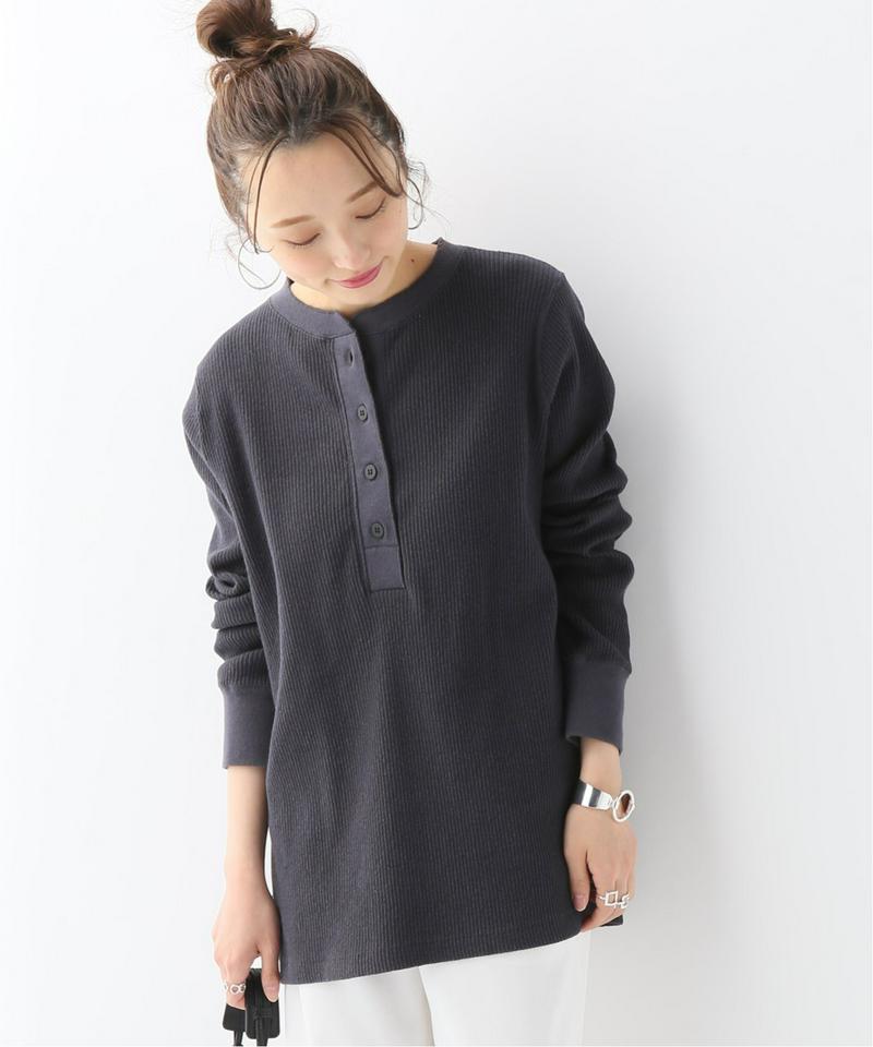 オールドコットリブ ヘンリーネックTee