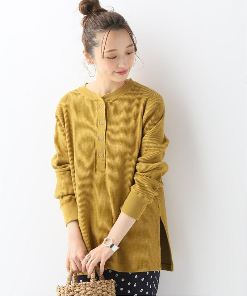 オールドコットリブ ヘンリーネックTee