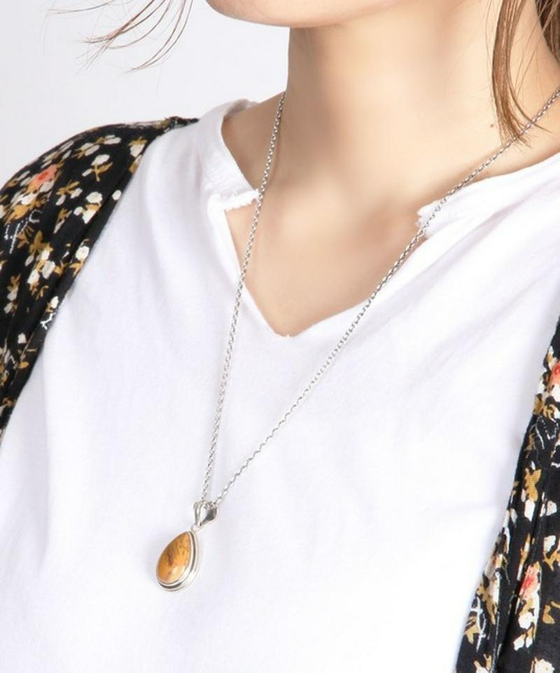 【フランス買付】デントリティックアゲートネックレス イエロー
