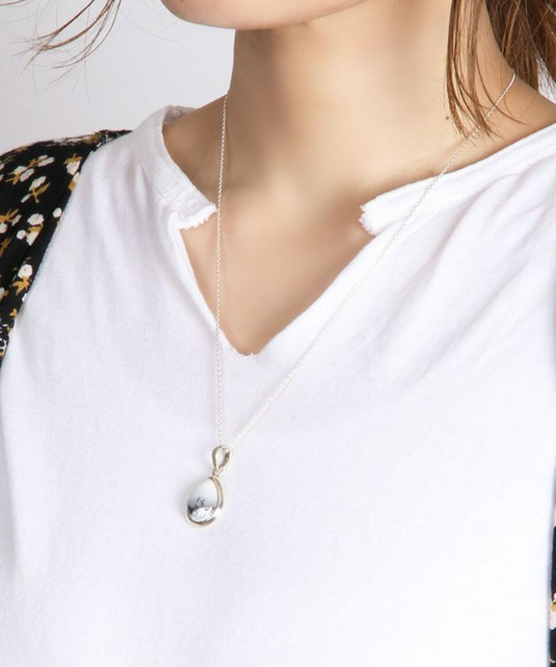 【フランス買付】デントリティックアゲートネックレス ホワイト