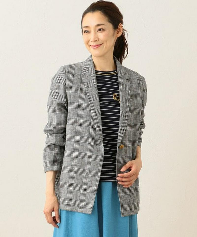 【洗える】リネンコットンワッシャー ジャケット