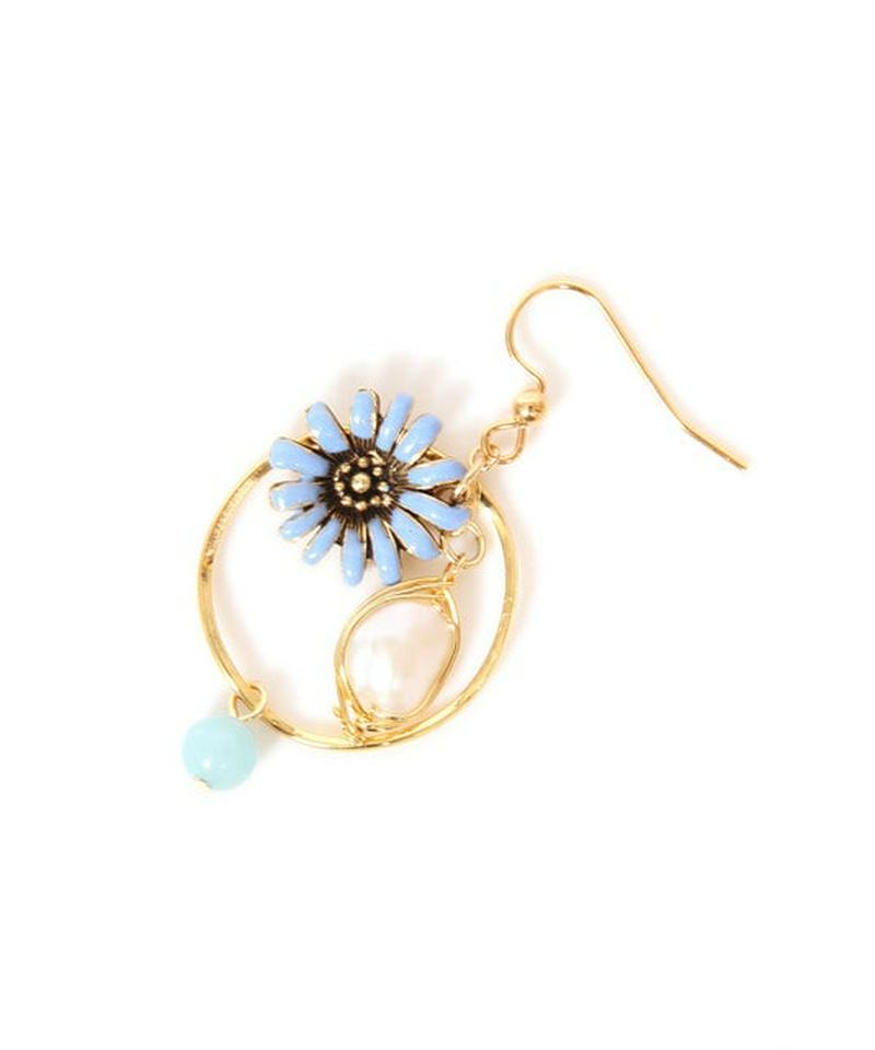 K14GF アマゾナイト×チコリーピアス