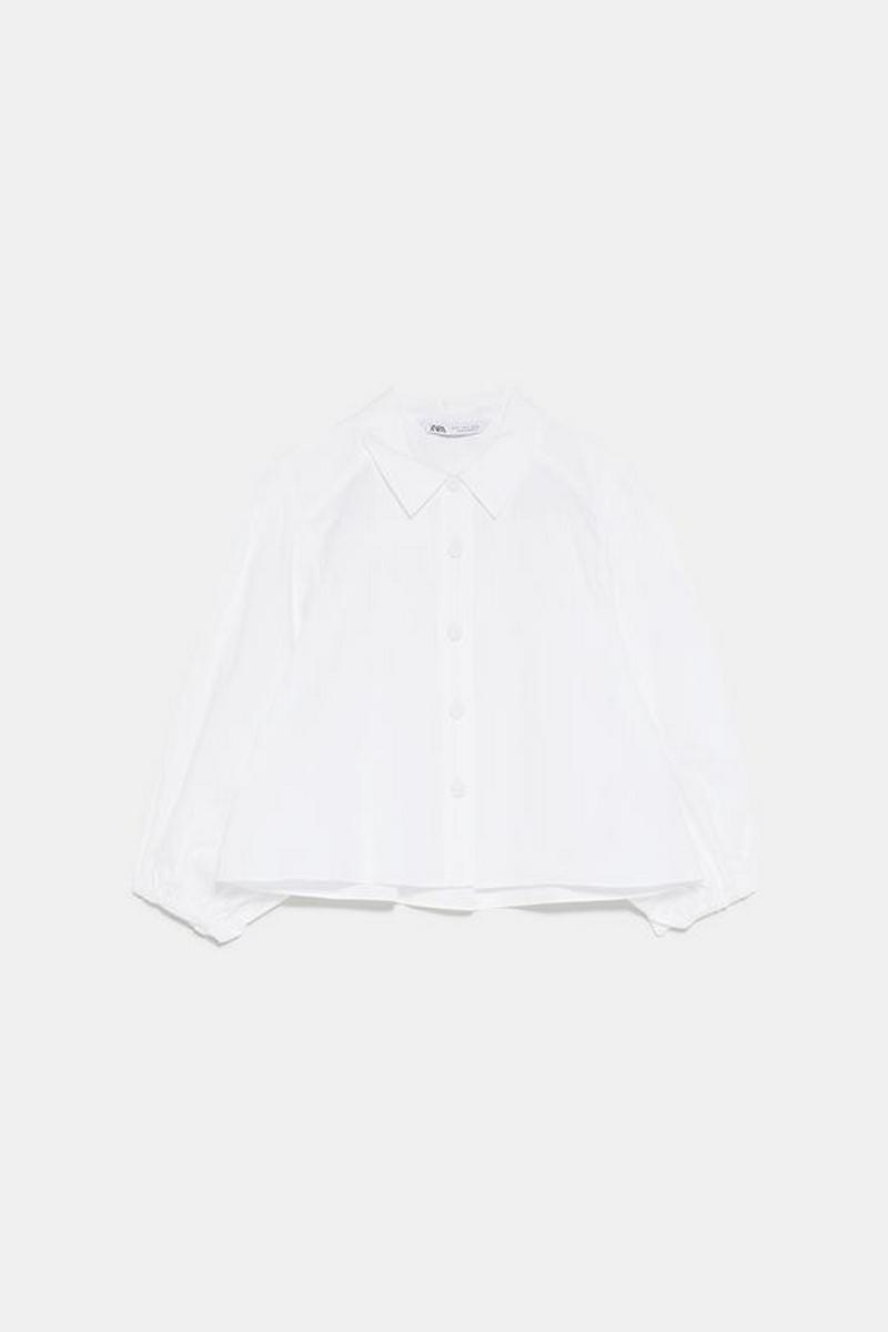 CROPPED POPLIN BLOUSE