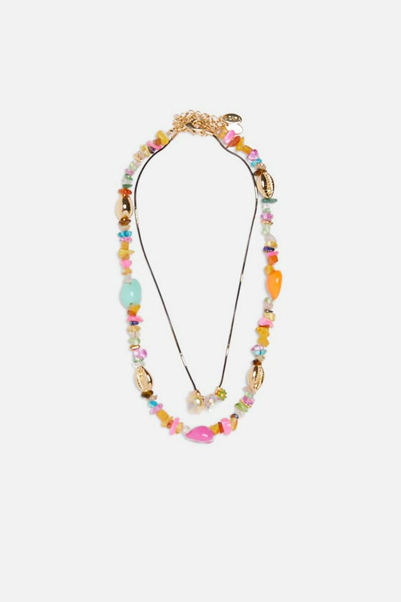 PACK OF 2 NECKLACES WITH BEADING