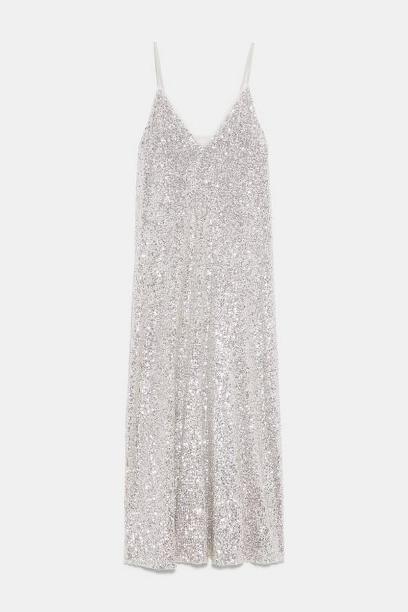 STRAPPY SEQUINNED DRESS