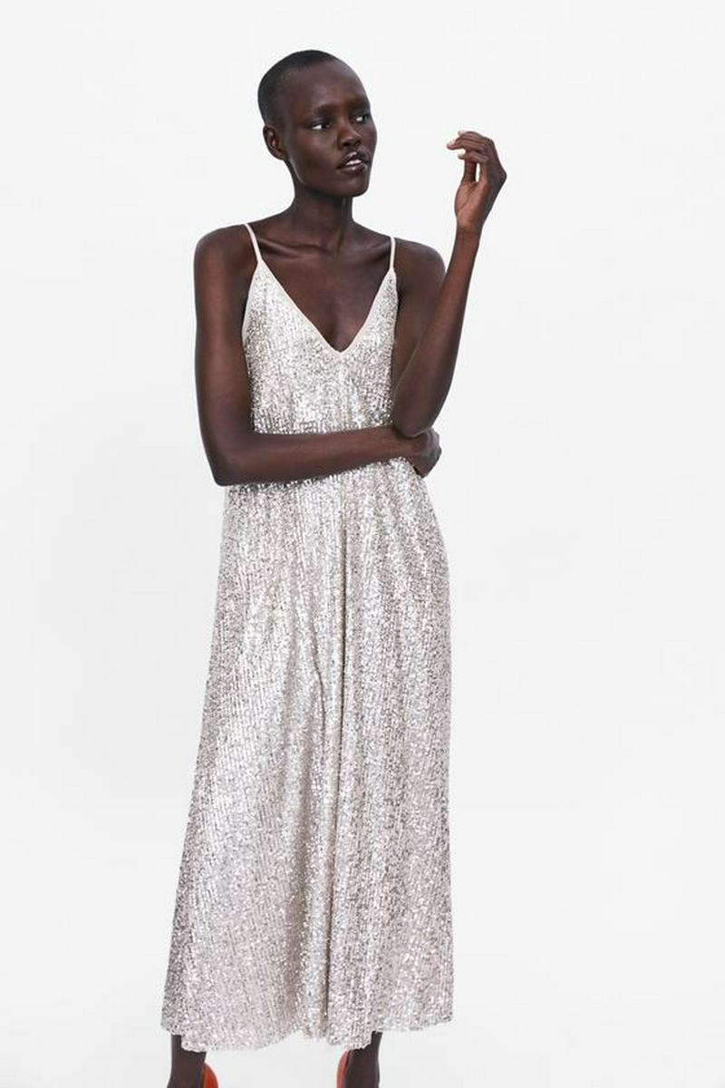 STRAPPY SEQUINNED DRESS