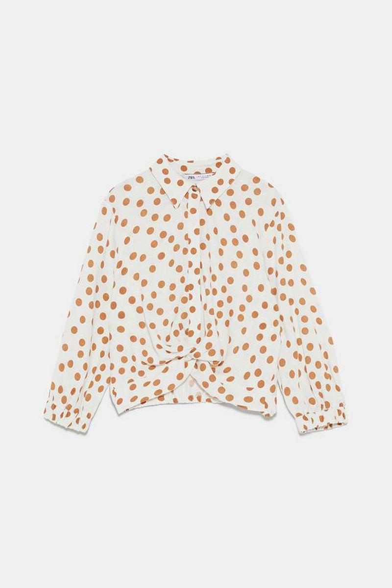 CROPPED POLKA DOT SHIRT