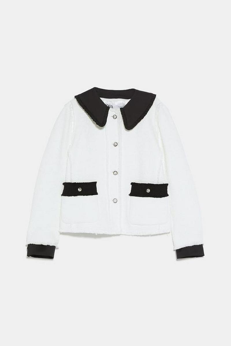 CONTRAST JACKET WITH BEJEWELLED BUTTONS