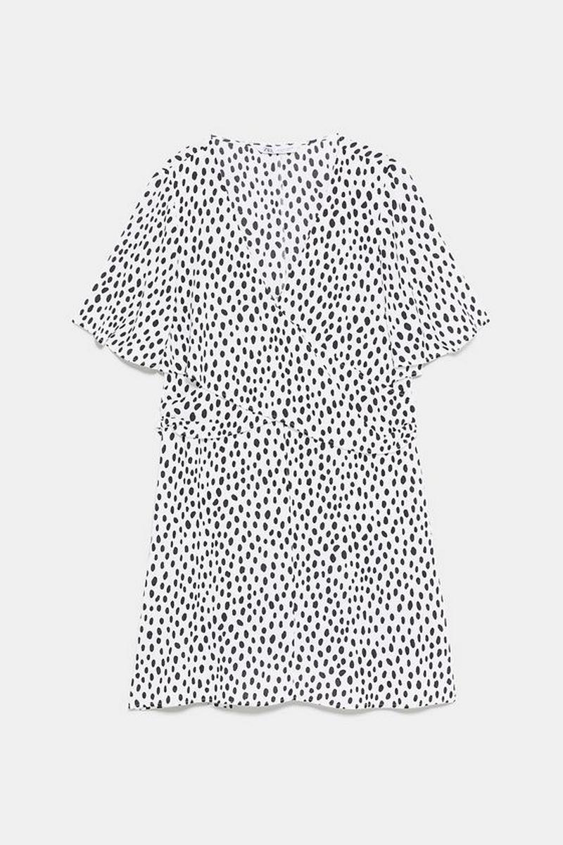 POLKA DOT DRESS WITH TIED DETAIL