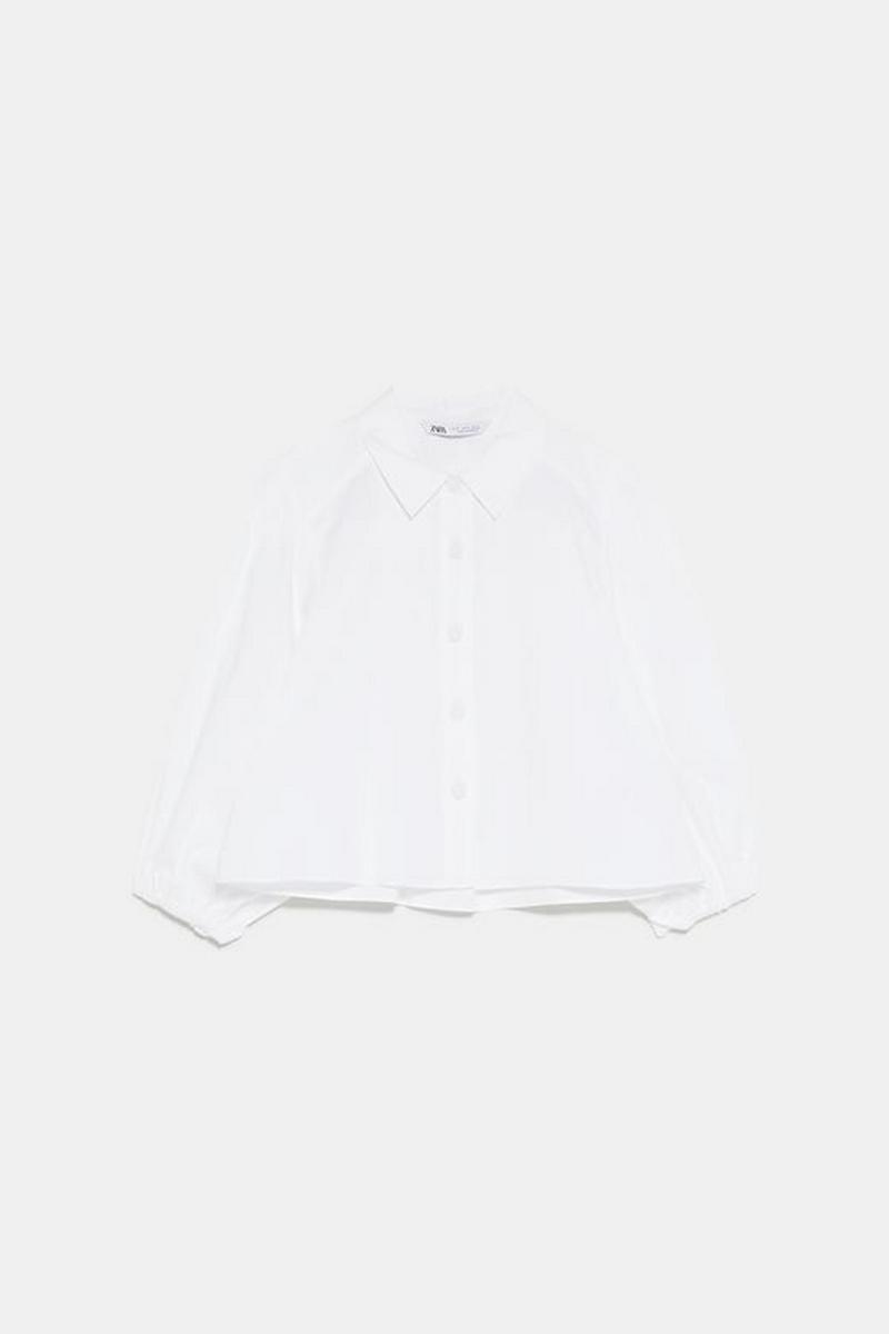 CROPPED POPLIN BLOUSE