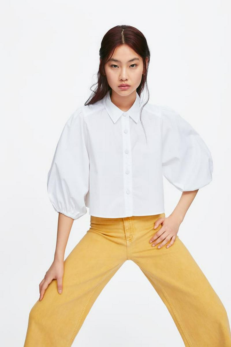 CROPPED POPLIN BLOUSE