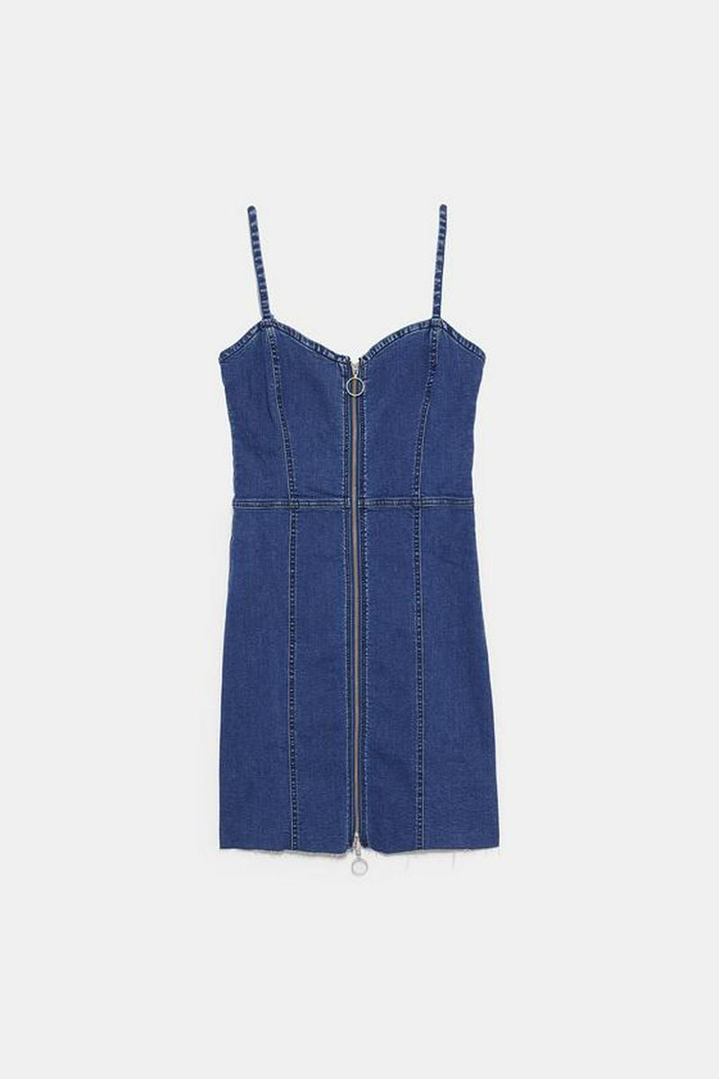 ZIPPED DENIM DRESS