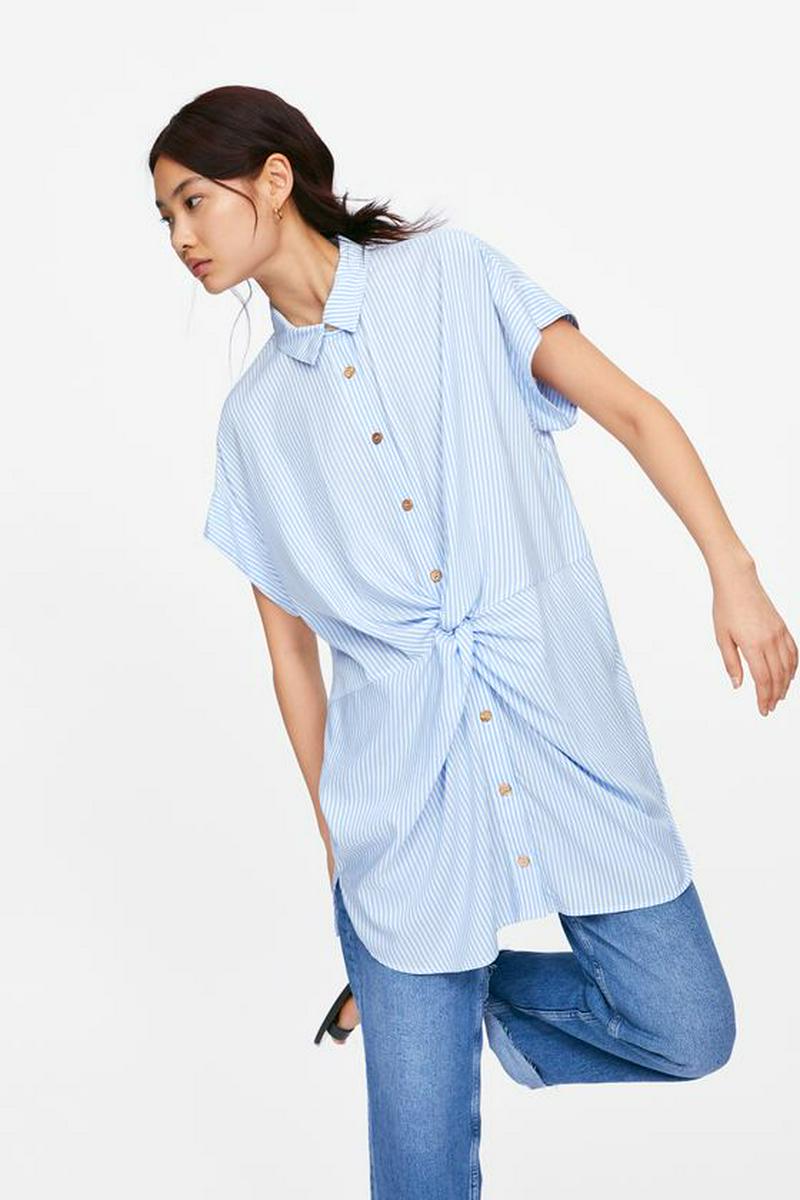 STRIPED SHIRT WITH KNOT DETAIL