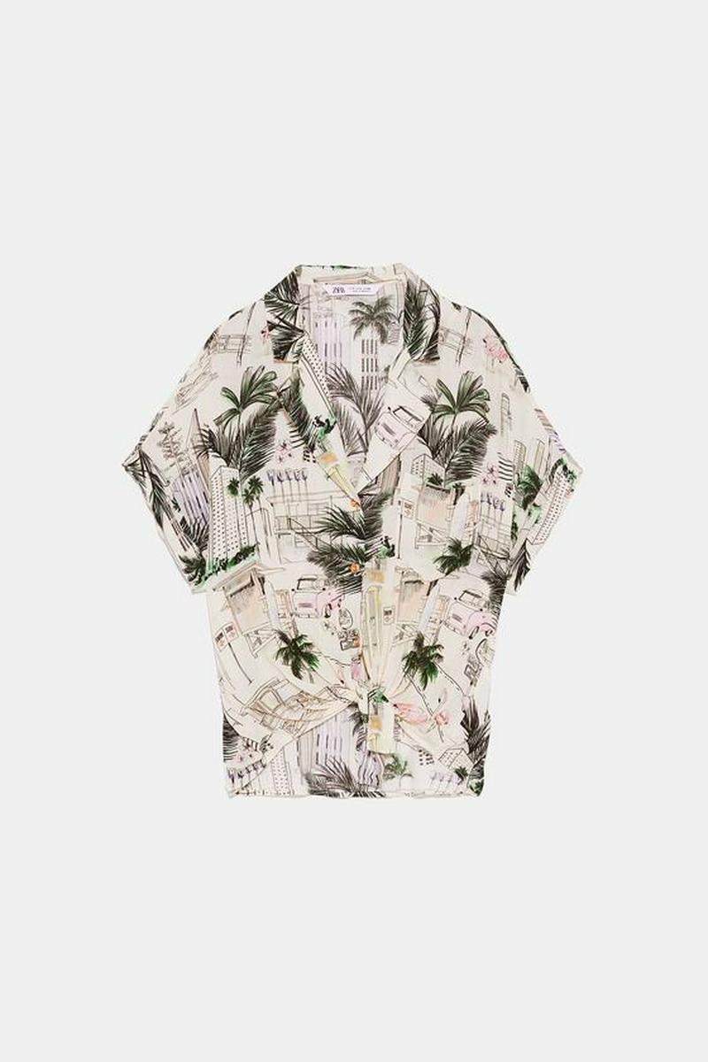KNOTTED PRINTED SHIRT