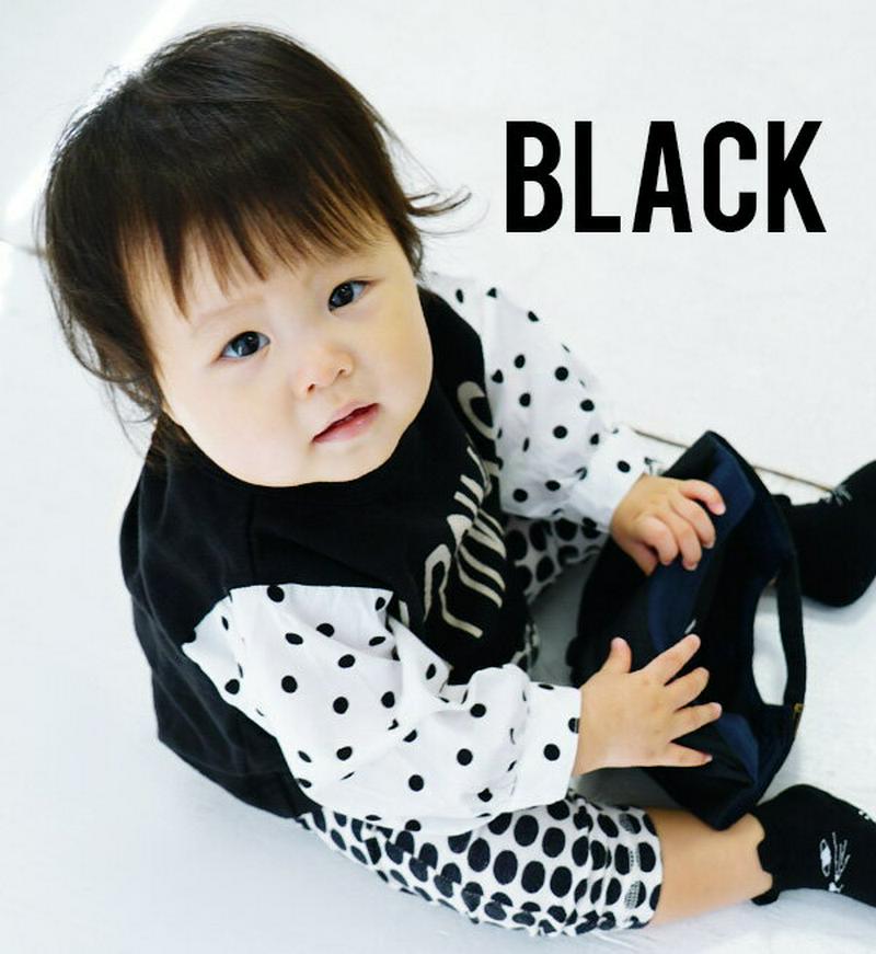 80cmから150cm ベビーからジュニアまで！ キッズ トップス Tシャツ 長袖 カットソー 女の子 DOT BROAD CO